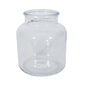 Clear empty glass jar with wide mouth for home decor or storage