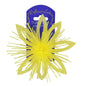 Yellow artificial flower clip with spiky petals, ideal for home décor or gifts