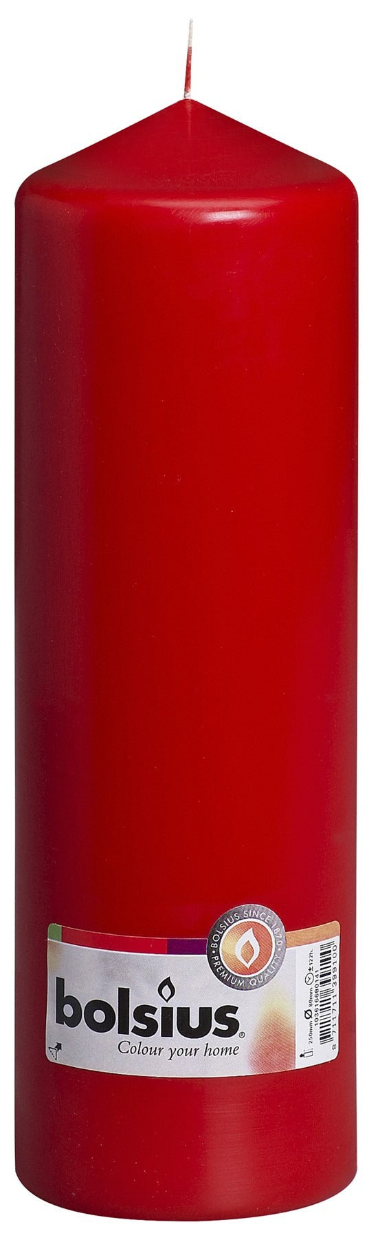 Bolsius Red Pillar Candle (250/80mm)