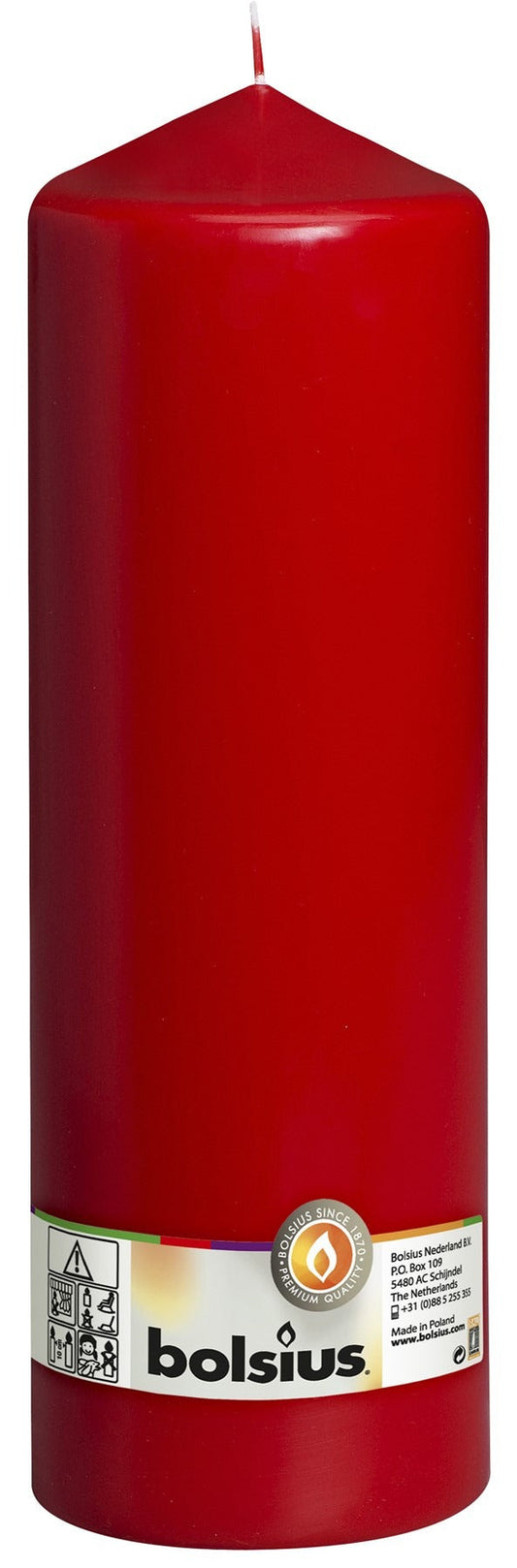 Bolsius Red Pillar Candle (300/98mm)