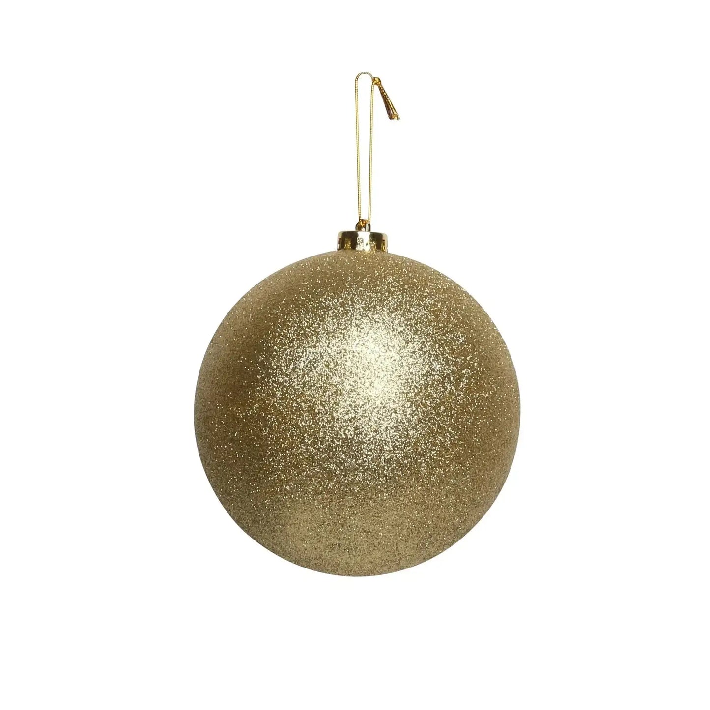Glittery gold Christmas ornament for holiday tree decor and festive home accents