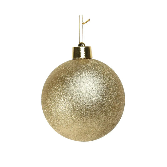 Glitter gold Christmas bauble for festive tree decoration and luxury holiday home décor