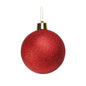 Red glitter Christmas ornament with gold cap for holiday tree decoration and festive home décor