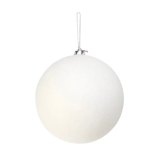 White Glitter Shatterproof Bauble (x1) (20cm)