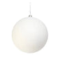 White glitter Christmas ornament with silver hanger for holiday tree décor
