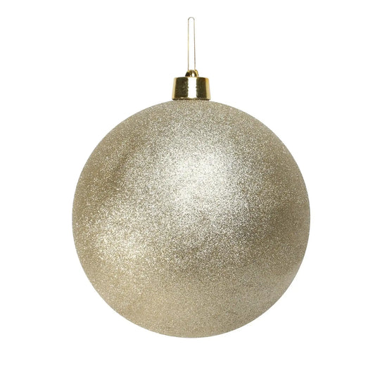 Glitter gold Christmas bauble for festive tree decoration and luxury home décor