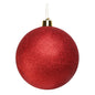 Red glitter Christmas ornament with gold cap for holiday tree decoration
