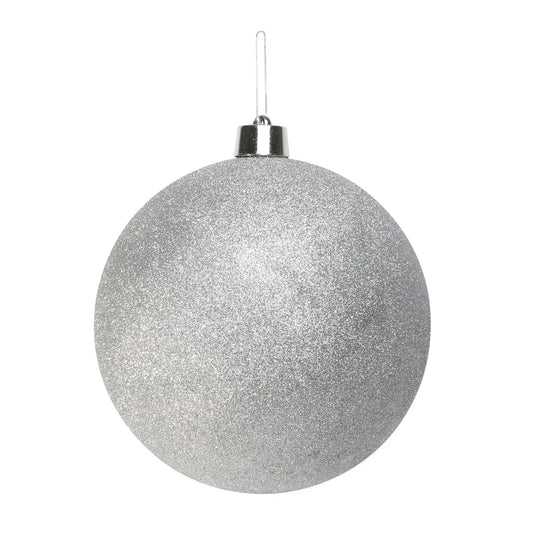 Sparkling silver glitter Christmas ornament for festive tree decoration and holiday home décor