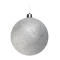 Sparkling silver glitter Christmas ornament for holiday tree decoration and festive home décor