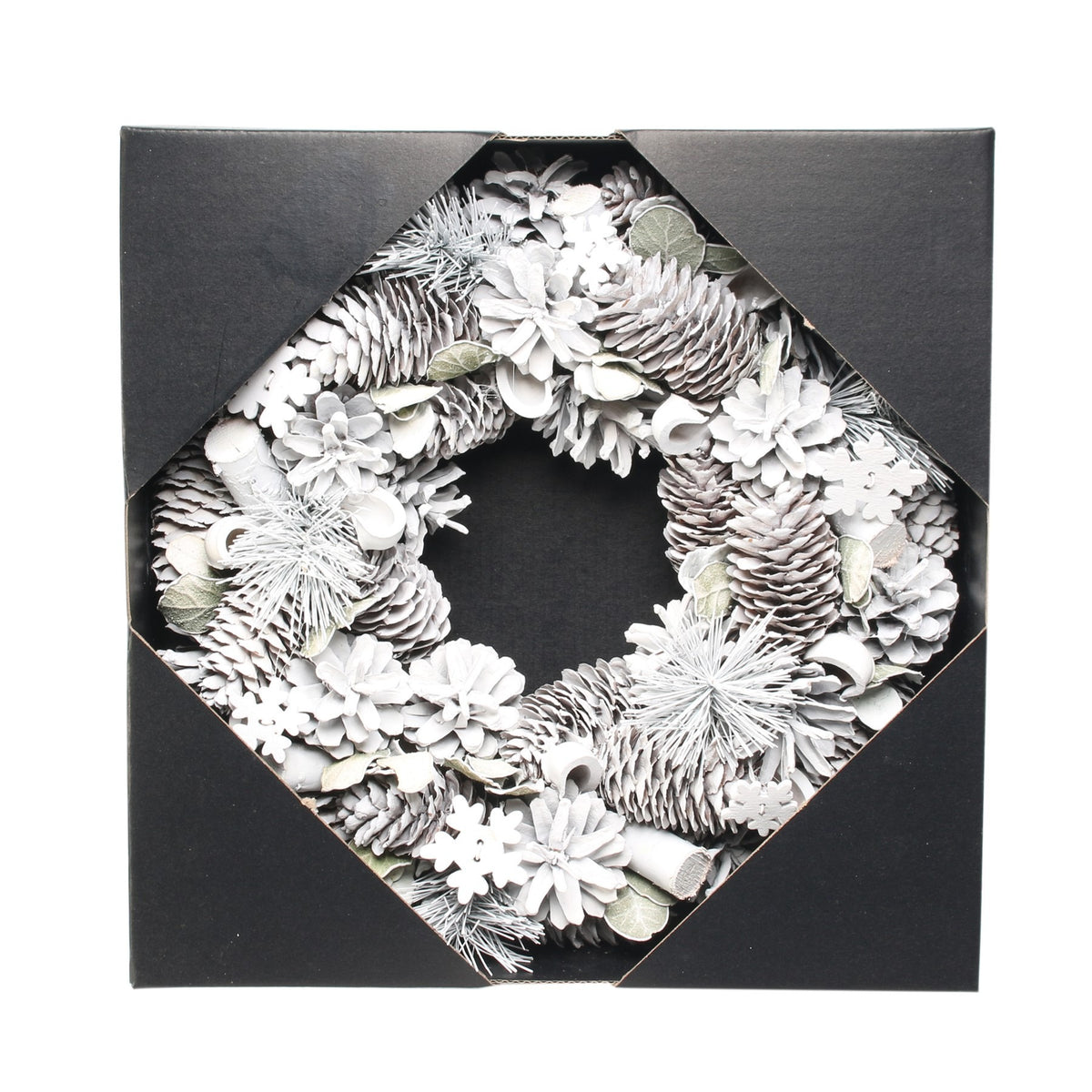 Discover the Woodland Frost Wreath with Snowflakes at Bristow Direct