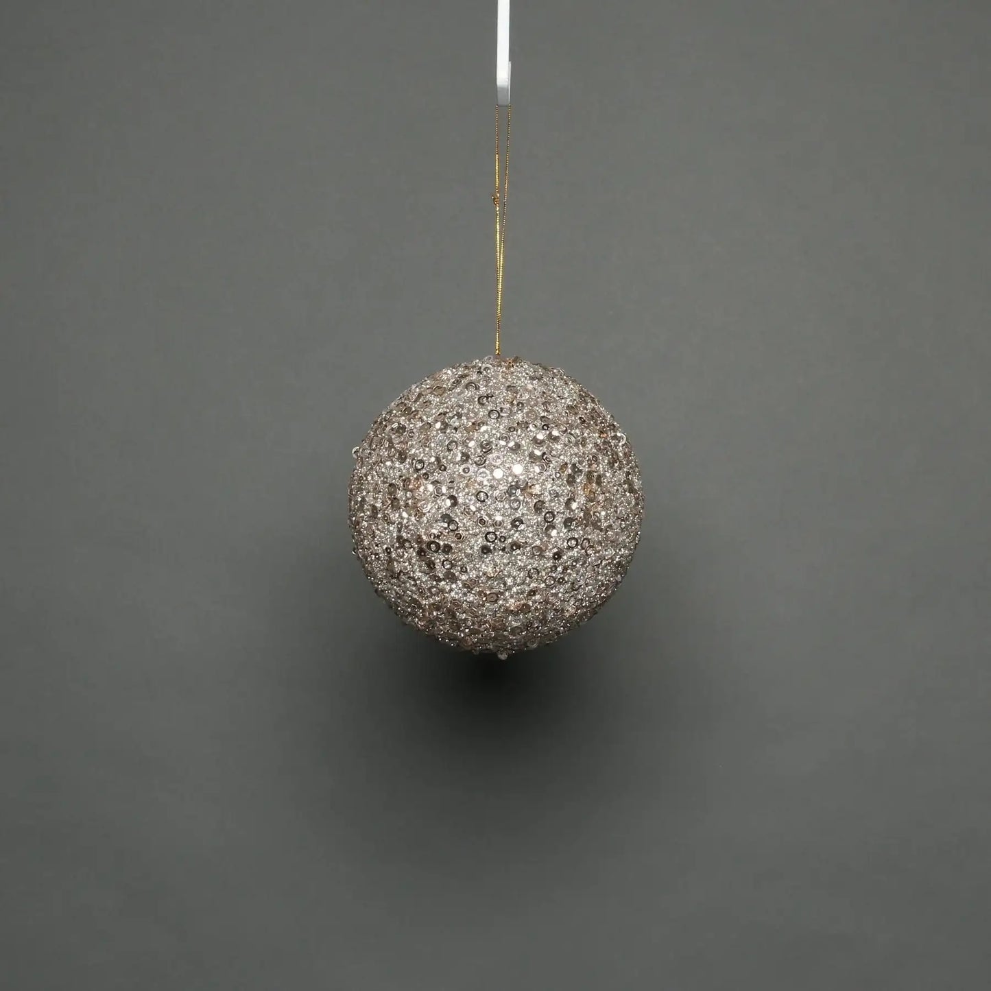 Sparkling silver sequin Christmas bauble ornament for festive home décor and holiday gifts