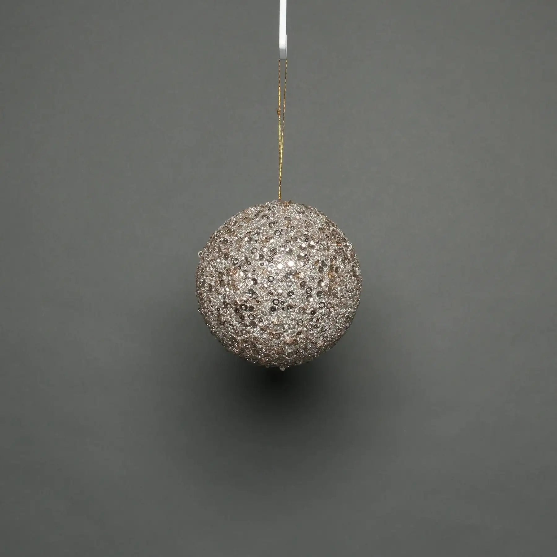 Sparkling silver sequin Christmas bauble ornament for festive home décor and holiday gifts
