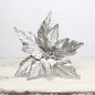 Large Silver Poinstettia Pick