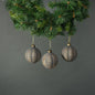 Luna Glass Frill Bauble Pewter &amp; Gold (Set of 4)