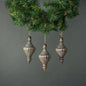Luna Glass Ornate Lamp Bauble Pewter &amp; Gold (Set of 4)