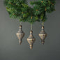 Luna Glass Ornate Lamp Bauble Pewter &amp; Gold