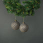 Luna 10cm Glass Ornate Bauble Pewter &amp; Silver (Set of 4)
