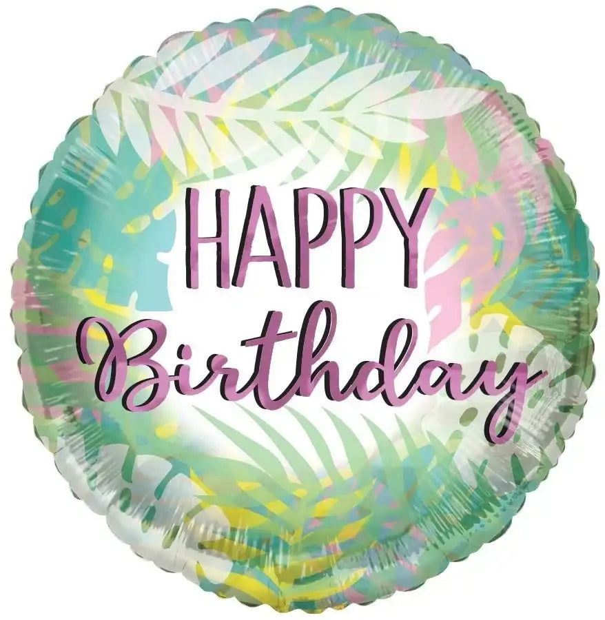 18 Inch ECO ONE Balloon - Birthday Leaves
