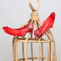 Red Glitter Bird with clip