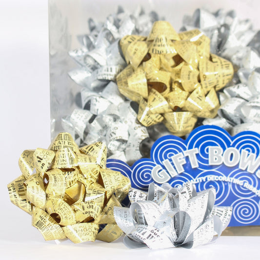 Happy Birthday Silver &amp; Gold Gift Bows (x30)