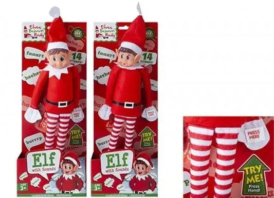12 Inch Assorted Boy/Girl Elf Doll With Sound