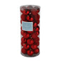 Red shatterproof Christmas baubles in clear tube, festive holiday decor for tree ornamentation