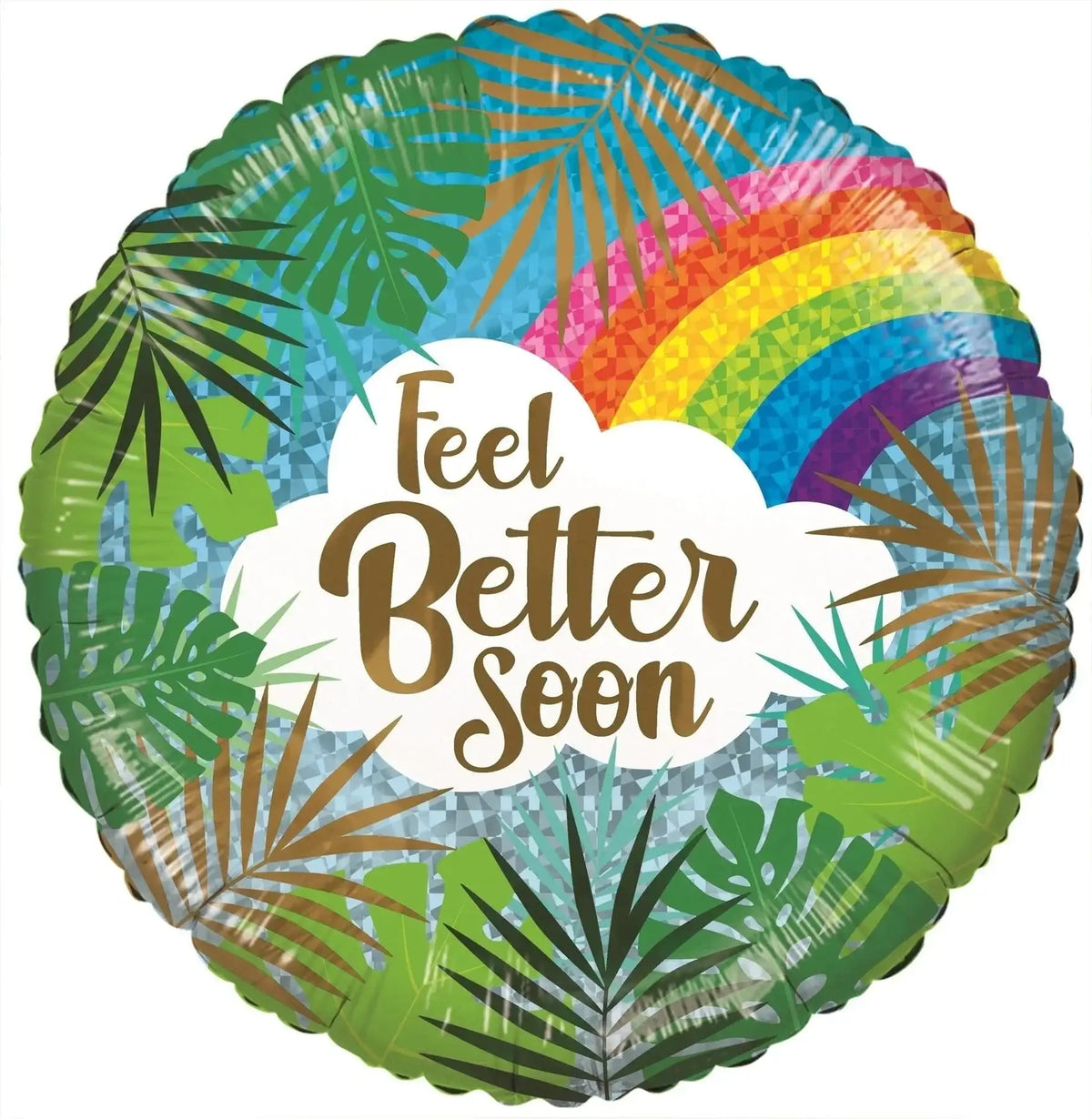 ECO Balloon - Feel Better Soon Leaves and Rainbow (18 Inch)