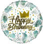 ECO Balloon - Birthday Crown &amp; Leaves (18 Inch)