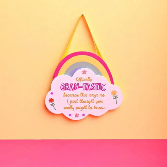 Cheerful Rainbow Hanging Plaque - Gran-Tastic