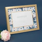 7  Inch x 5  Inch - Swan Lake Gold and Blue Floral Photo Frame