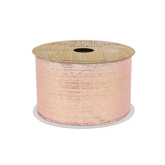 Rose Gold Shimmer Thread Ribbon (63mm x 10yds)