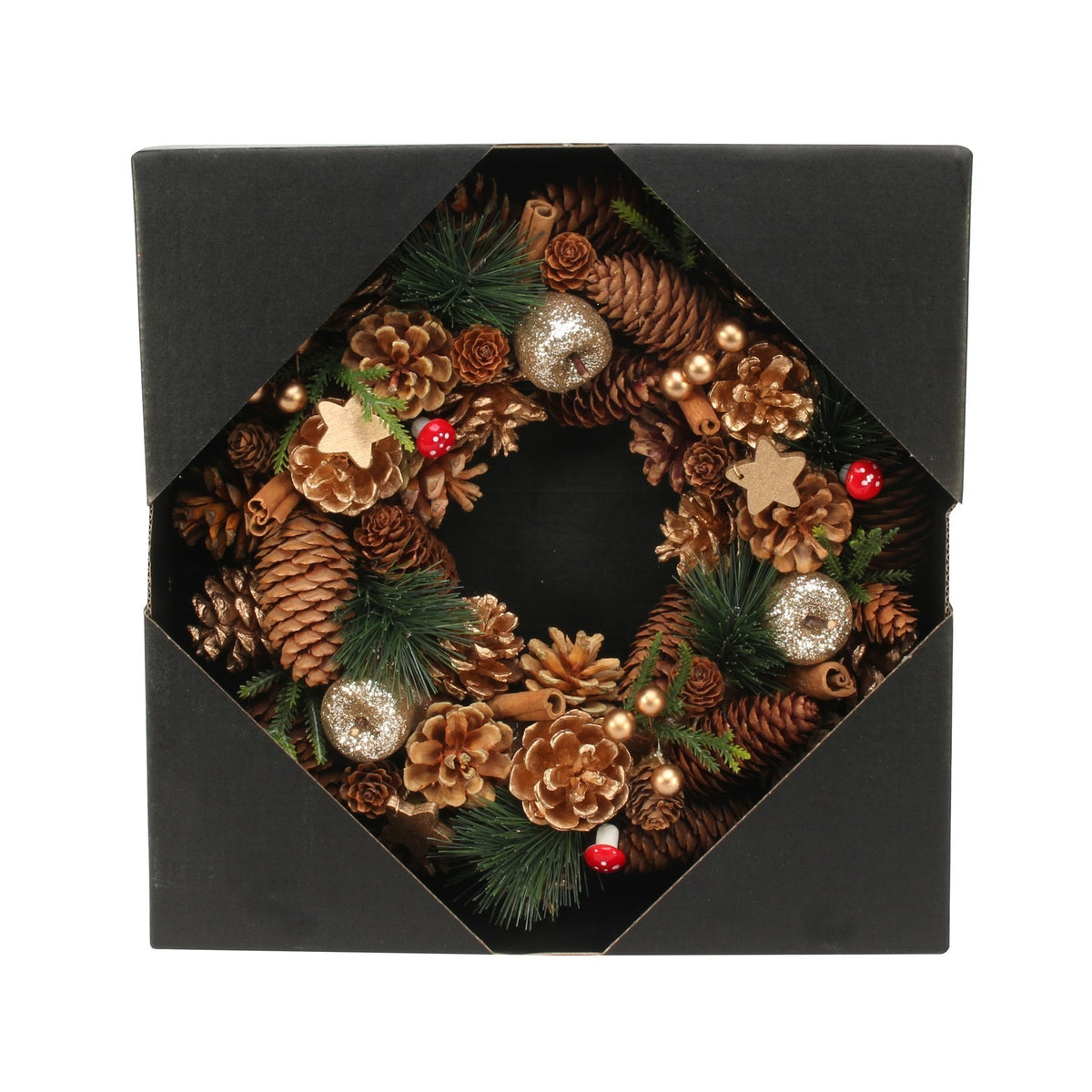 Discover the  Woodland  Gold Stars Fruit Wreath (30cm) at Bristow Direct