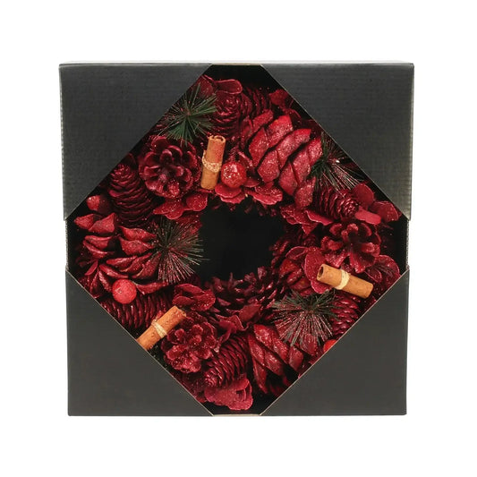 Red Glitter Cinnamon Wreath (30cm)