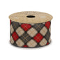 Red and Grey Argyle Diamond (63mm x 10yds)