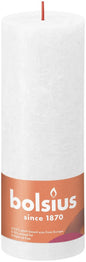 Cloudy White Bolsius Rustic Shine Pillar Candle (190 x 68mm)