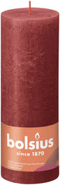 Delicate Red Bolsius Rustic Shine Pillar Candle (190 x 68mm)