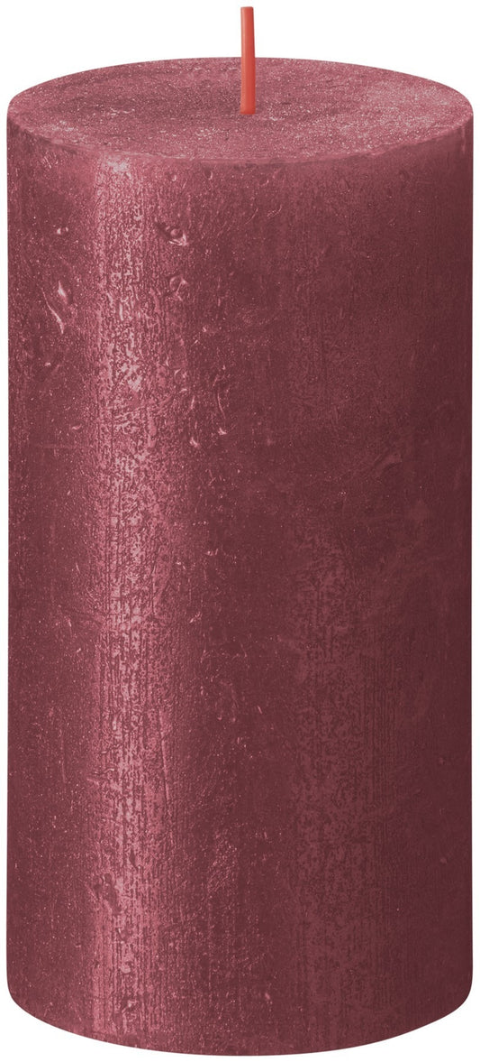Bolsius Rustic Red Shimmer Metallic Candle (130mm x 68mm)