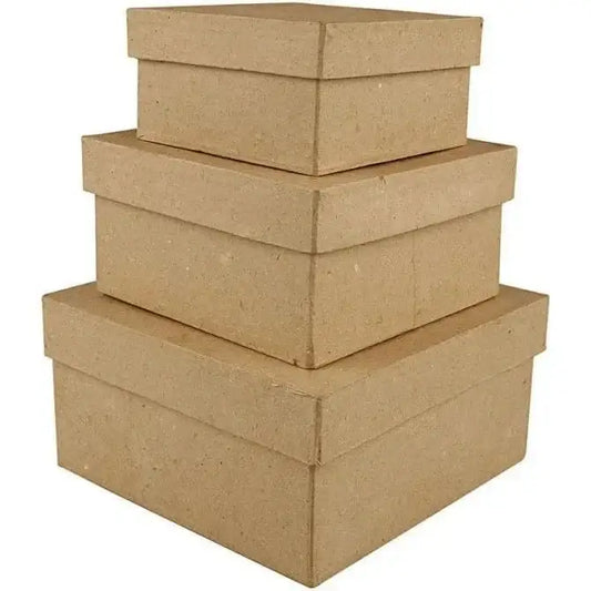 Set of three nested kraft gift boxes for luxury presents and home décor