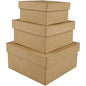 Set of three rustic kraft gift boxes for birthdays, holidays, and home décor