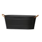 Matte Black Modern Farmhouse Oval Washtub Planter (16Inch)