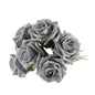 Bunch of 6 Grey Foam Tea Rose
