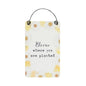 Floral wall plaque with daisies and motivational quote, Bloom where you are planted.