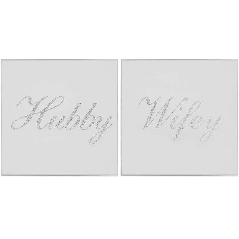 Silver Hubby &amp; Wifey Coasters