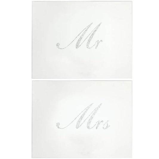 Silver Mr &amp; Mrs Placemats