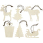 Wooden Christmas Ornaments (Pack of 6)