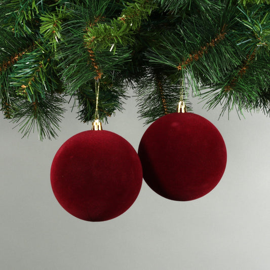 Discover the 10cm Red Velvet Baubles (4) at Bristow Direct