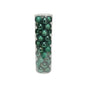 Emerald green Christmas ornaments in clear tube, perfect for holiday tree décor and seasonal celebrations