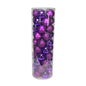 Purple Christmas ornaments in clear tube, festive holiday décor for tree or gift