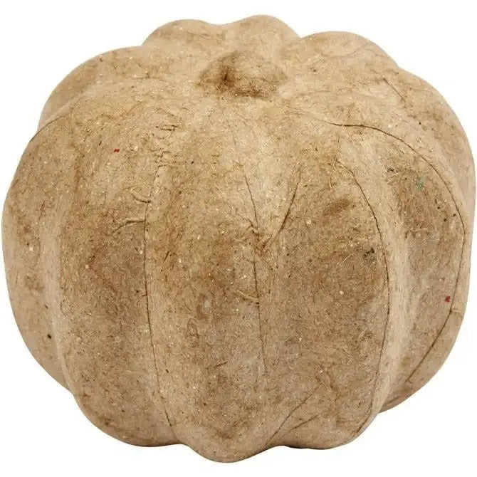 Rustic beige paper mache pumpkin for autumn home décor and seasonal gift ideas