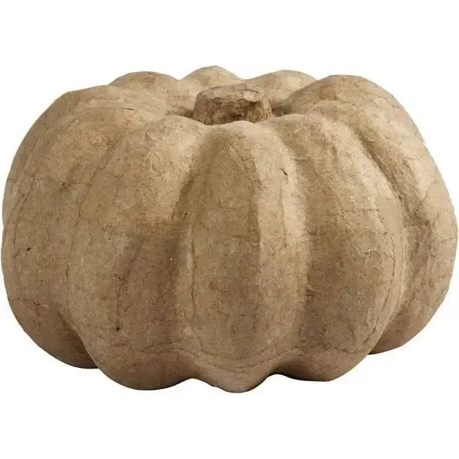Rustic beige paper mache pumpkin for fall home décor and seasonal celebrations